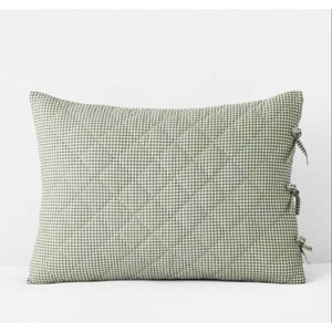 New The Company Store Green  Gingham Quilted Cotton Standard Shams (Set of 2)
